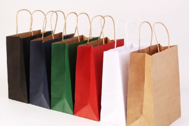 printed paper bags in various colors| black, blue, green, red, white, brown