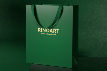 Luxury Gift Bags in Emerald Green with Ribbon Handles Inside