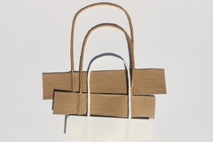 twist paper handle for kraft bags | brown & white