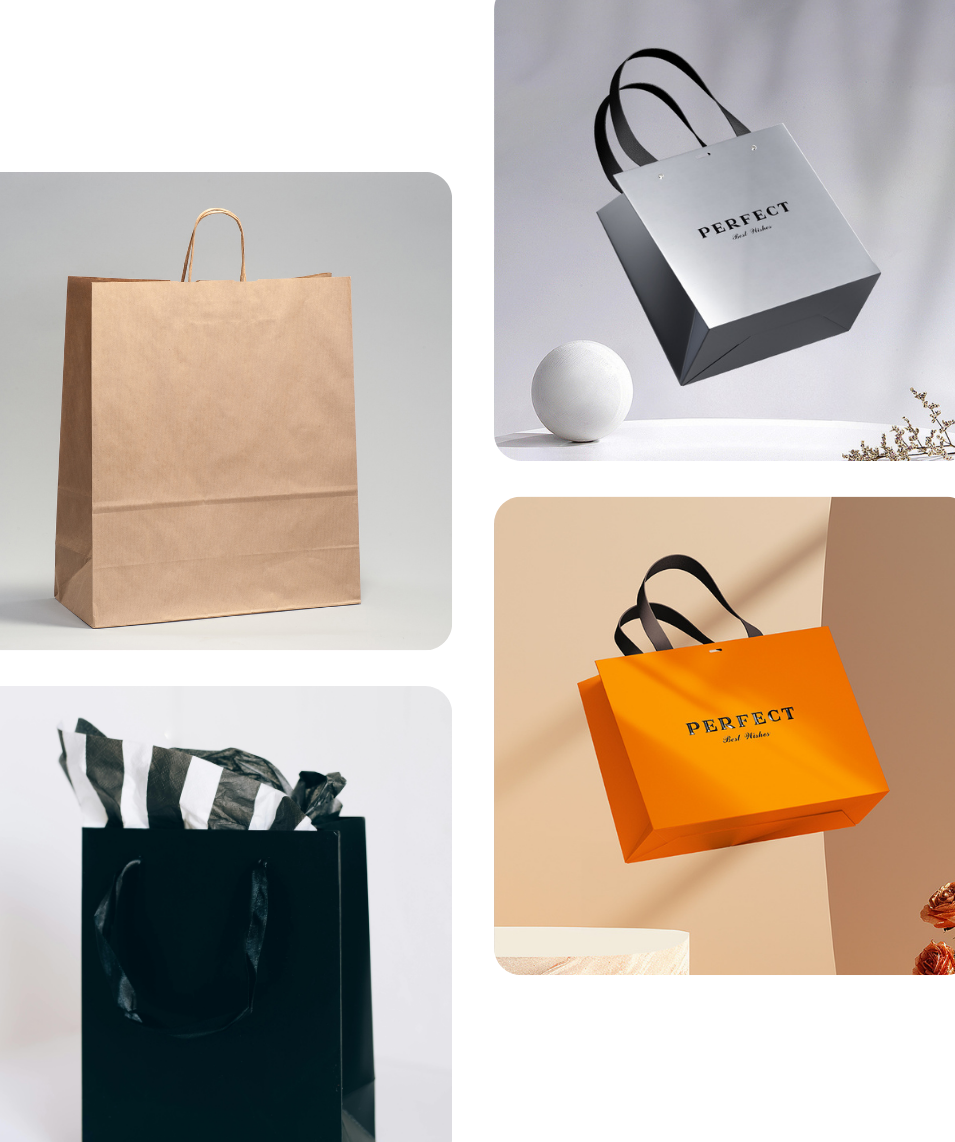 Custom Kraft Paper Bags with Handle & Custom luxury paper bags